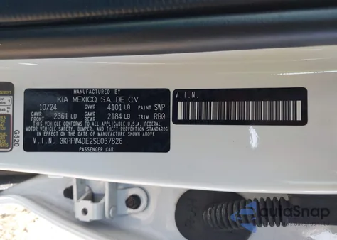 2025 Kia K4 Gt-Line from USA, damaged, VIN 3KPFW4DE2SE037826